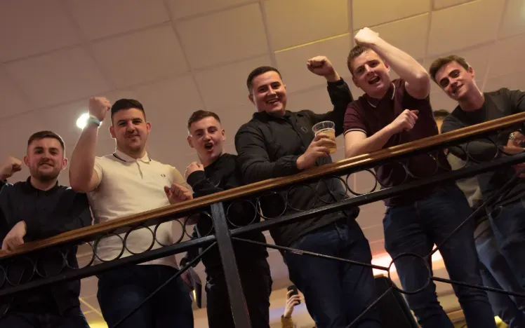 A group of lads enjoying a night at Sunderland greyhounds