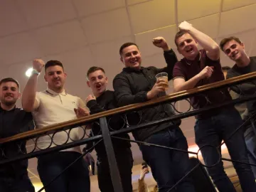 A group of lads enjoying a night at Sunderland greyhounds
