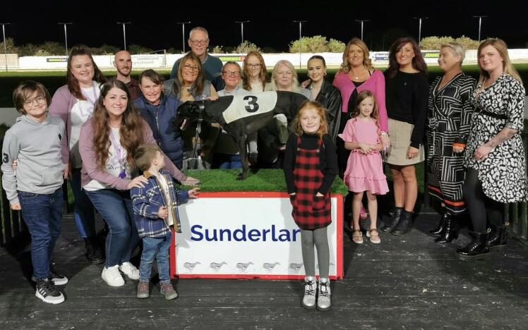 The Love, Amelia team at Sunderland Greyhound Stadium.